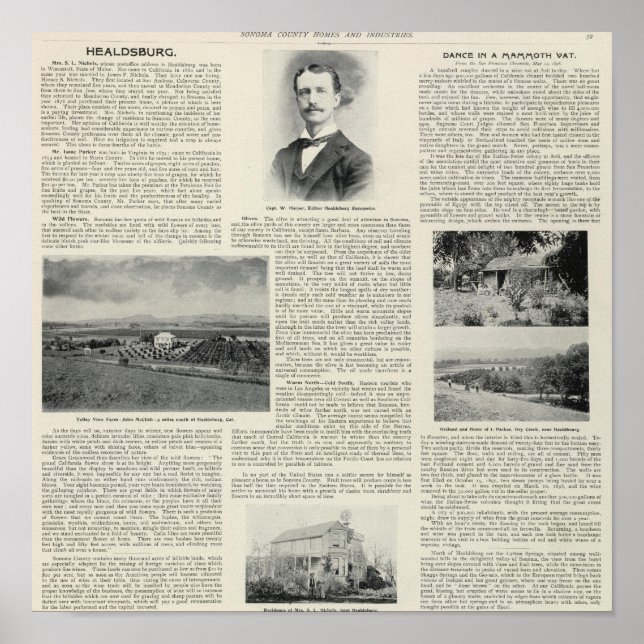 Póster Healdsburg, California (Frente)