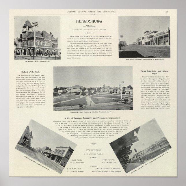 Póster Healdsburg, California (Frente)