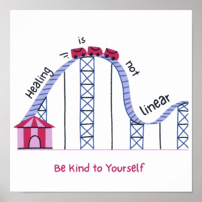 Póster 'Healing Isn't Linear' Health Awareness Poster  (Frente)