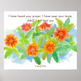 Póster Health Christian Encouragement Scripture Marigolds