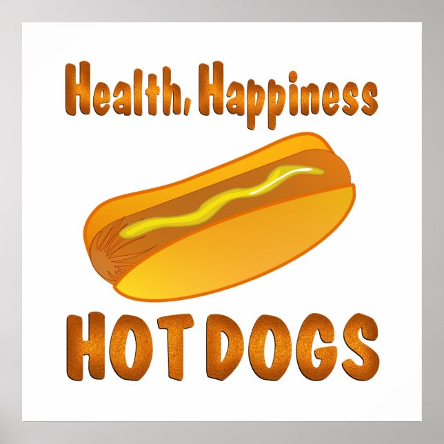 Póster Health Happiness Hot Dogs (Frente)