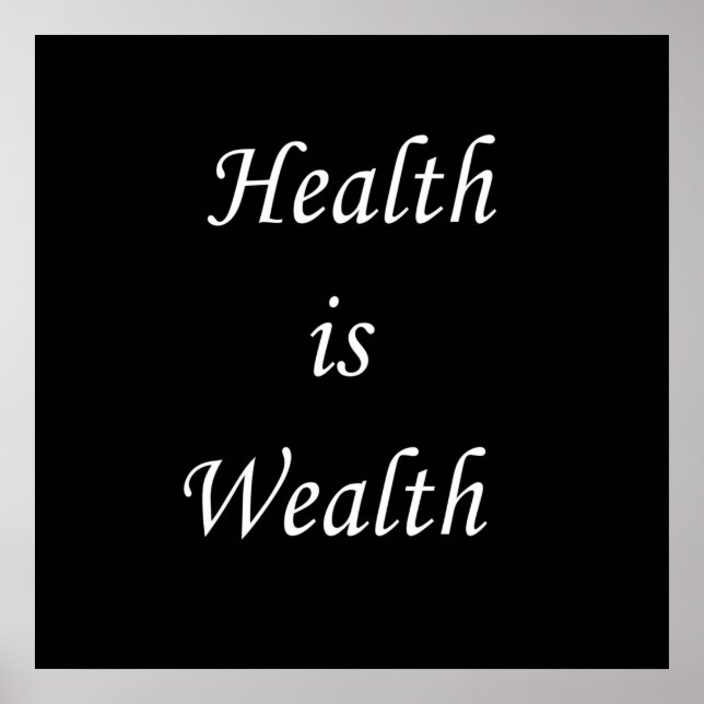 Póster Health is wealth (Frente)