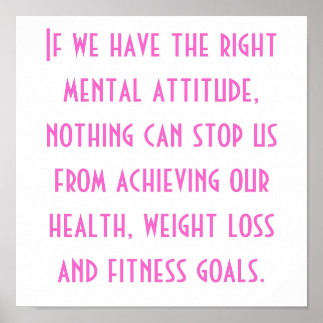 Póster Health, Weight Loss and Fitness Goals (Frente)