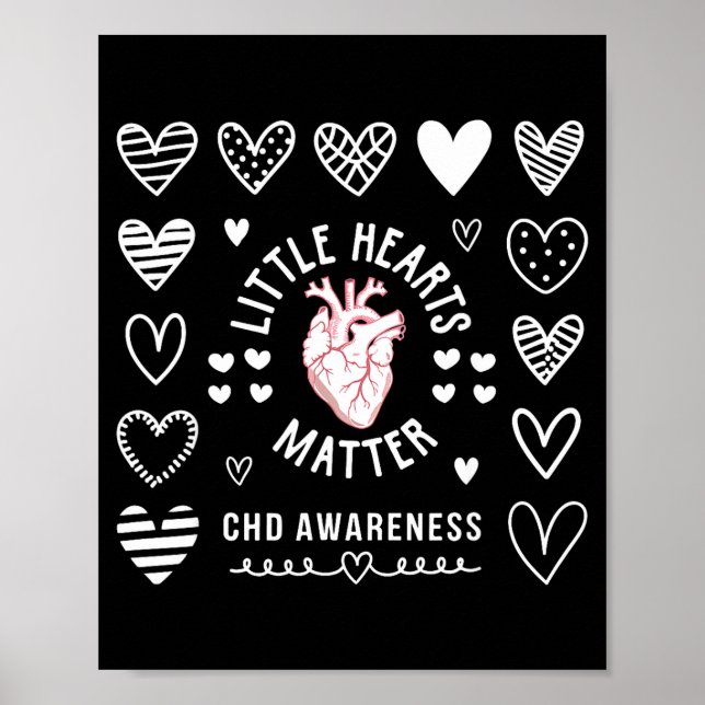 Póster Heart Anatomy Valentine Little Heart Chd Awareness (Frente)