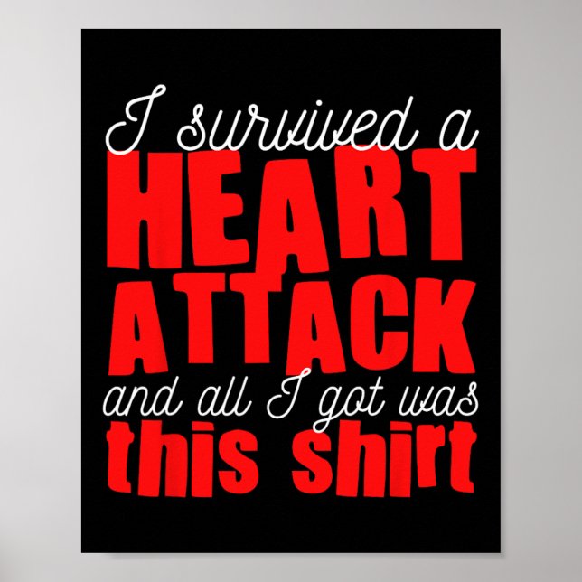 Póster Heart Attack Heart Disease Survivor  (Frente)