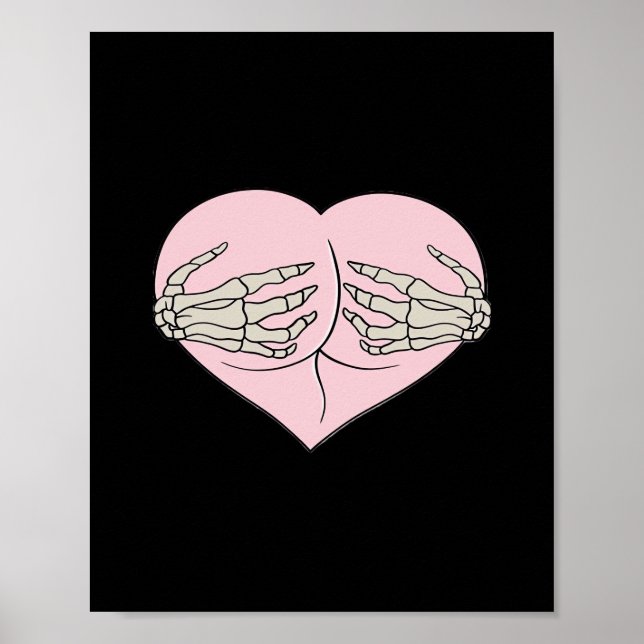 Póster Heart Butt Hug Skeleton Hands Classic (Frente)
