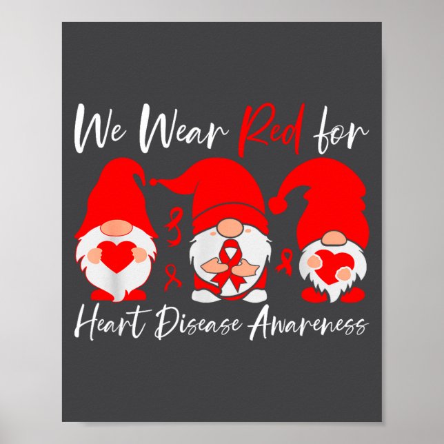 Póster Heart Disease Awareness Gnome  (Frente)