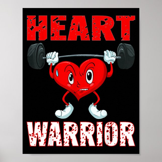 Póster Heart Disease Awareness Heart Warrior Wear Red Hea (Frente)