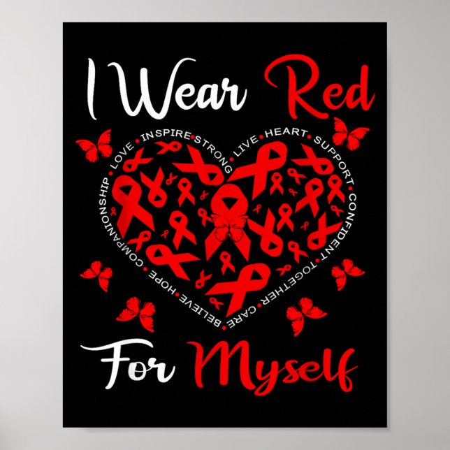 Póster Heart Disease Awareness Month Open Heart Diseases  (Frente)