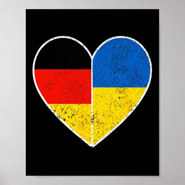 Póster Heart Germany And Ukraine Solidarity Friendship Vi (Frente)