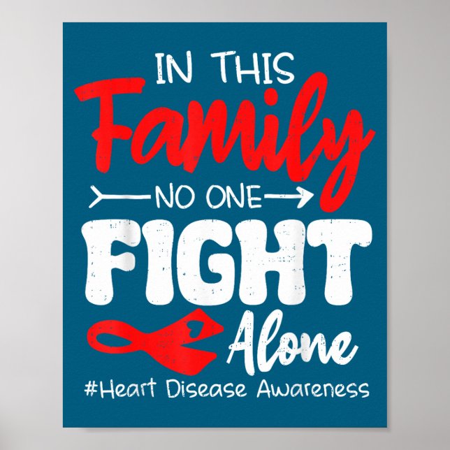 Póster Heart Health Heart Disease Awareness Chd Family Su (Frente)