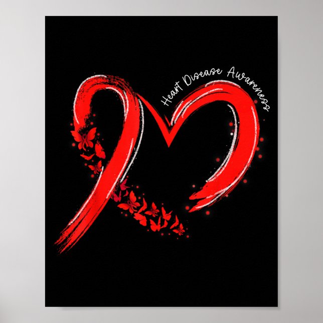 Póster Heart Health Heart Disease Awareness Chd Mens Wome (Frente)