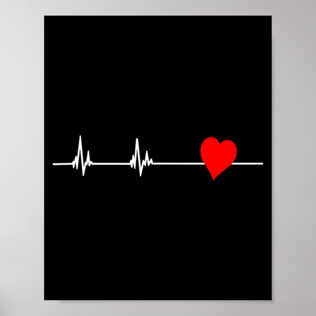 Póster Heart Health Heart Disease Awareness Heartbeat Wom (Frente)