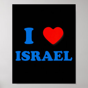Póster Heart Israel I Love Israel Independence Day Star O