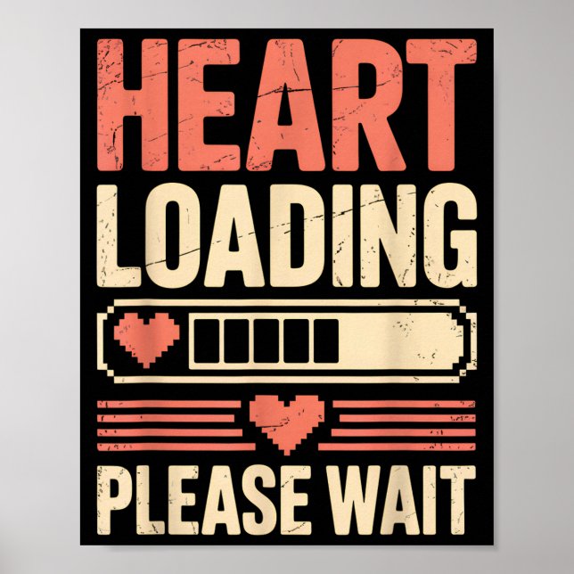 Póster Heart Loading Please Wait Retro Xel Valentine Humo (Frente)