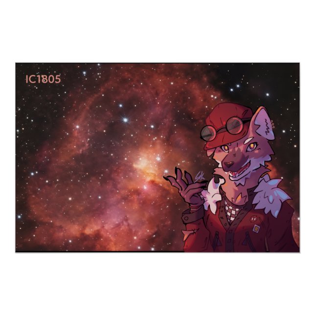 Póster Heart Nebula IC 1805 Anime wolf (Anverso)