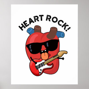 Póster Heart Rock Funny Music Anatomy Pun
