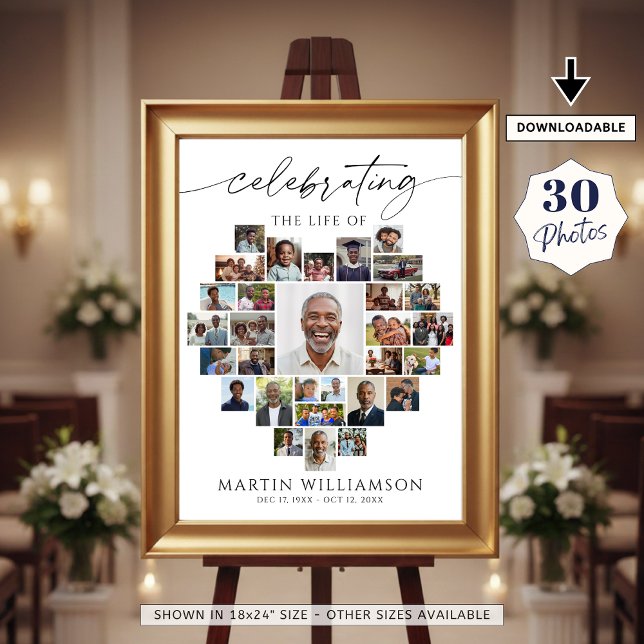 Póster Heart Shaped Photo Collage Celebrating the Life (Subido por el creador)