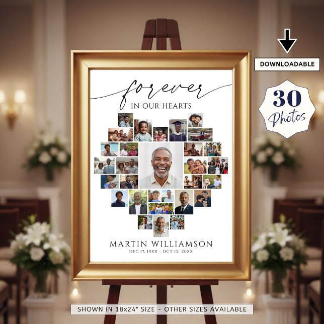 Póster Heart Shaped Photo Collage Forever in Our Hearts (Subido por el creador)