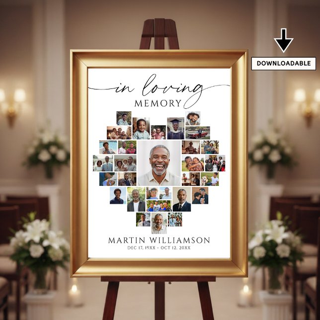 Póster Heart Shaped Photo Collage In Loving Memory (Subido por el creador)