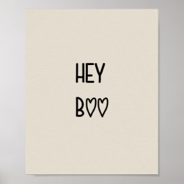 Póster Heart Typography Hey Boo