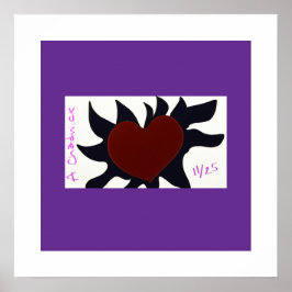 Póster Heart with Black Flames Poster