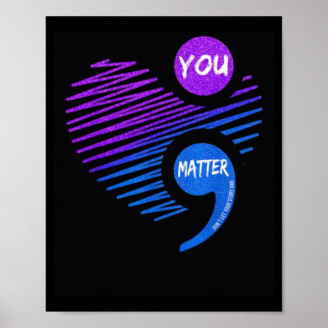 Póster Heart You Don't Let Story End Suicide Prevention  (Frente)