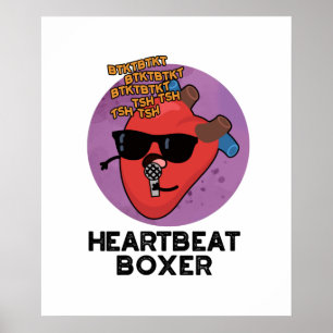 Póster Heartbeat Boxer Funny Music Heart Pun