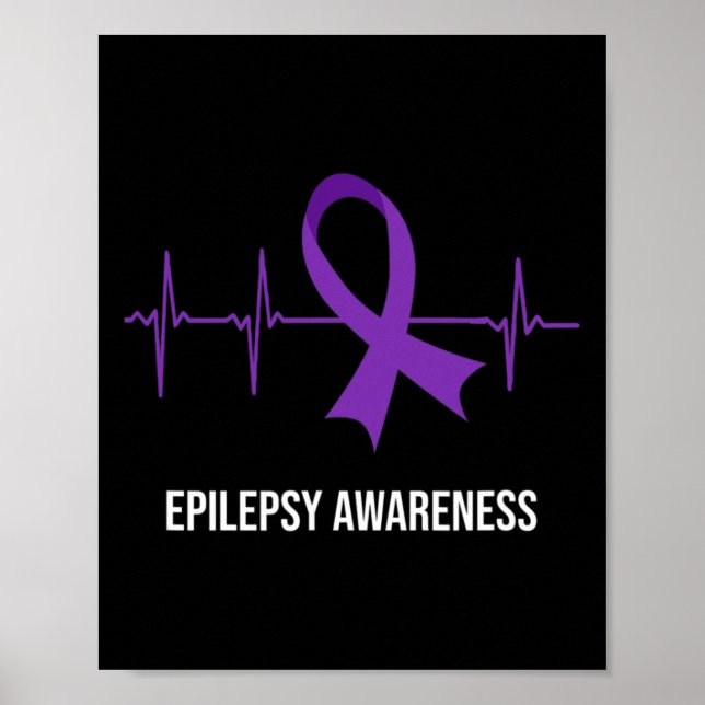 Póster Heartbeat Ecg Design Epilepsy Awareness  (Frente)
