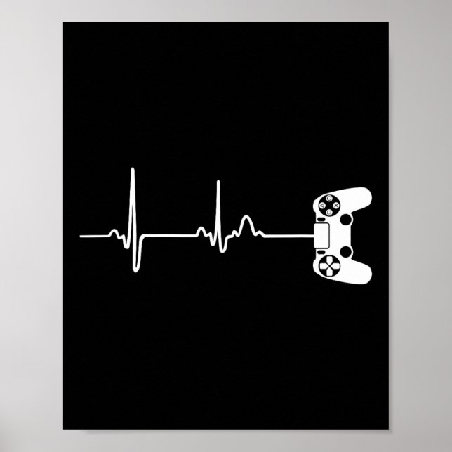 Póster Heartbeat Para Jugadores De Videojuegos (Frente)