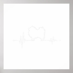 Póster Heartbeat Pomeranian Spitz Dueño de Perro Regalo d