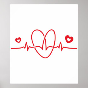 Póster Heartbeat Scribbles
