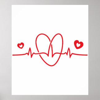 Póster Heartbeat Scribbles