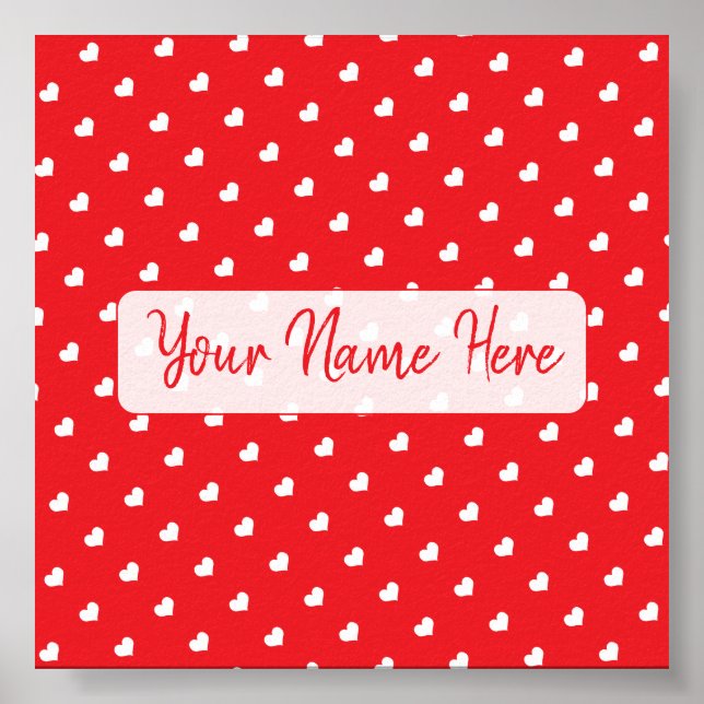Póster Hearts Happy Valentine’s Day Modern Love Pattern (Frente)