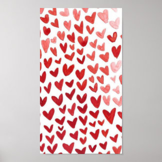Póster hearts poster red and white 
