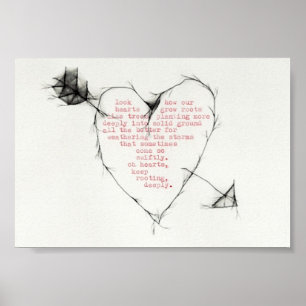 Póster "hearts rooting"