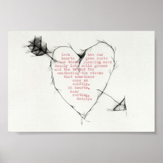 Póster "hearts rooting"