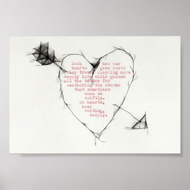 Póster "hearts rooting" (Frente)