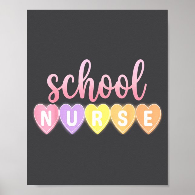 Póster Hearts School Nurse Medical Istant Valentines Day  (Frente)
