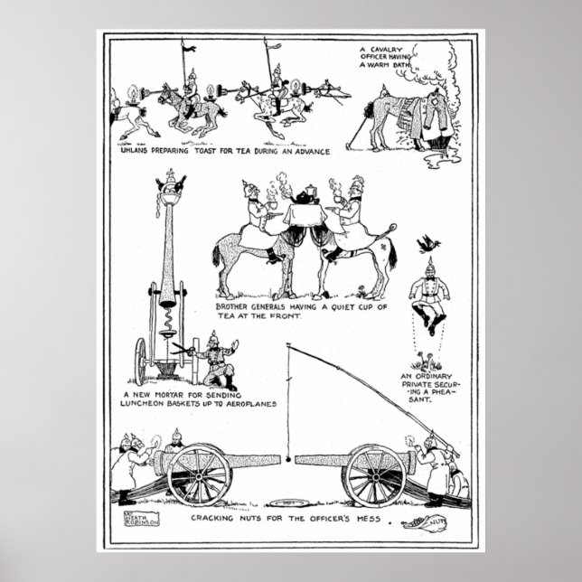 Póster Heath Robinson Cracking Nuts Personalizado F de la (Frente)