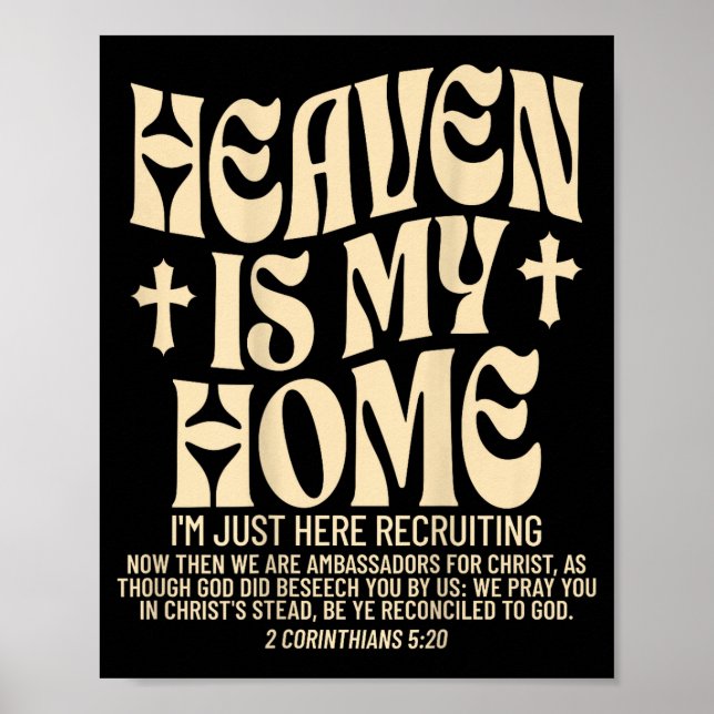 Póster Heaven Is My Home Cross Christian Religious (on Ba (Frente)