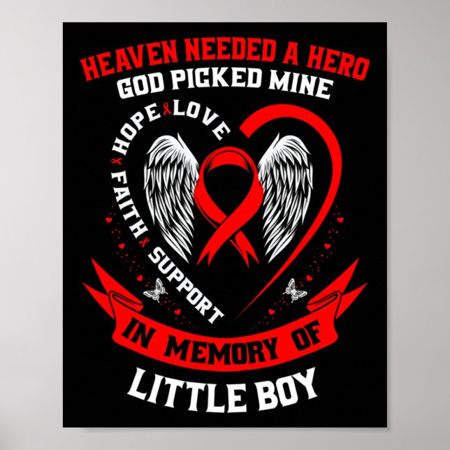 Póster Heaven Needed A Hero God Picked Son Little Boy Hea (Frente)