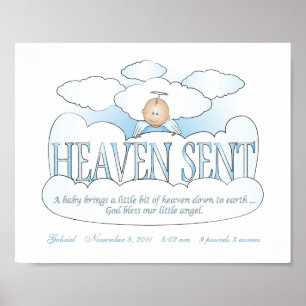 Póster Heaven personalizado enviado Angel Boys Room Wall 