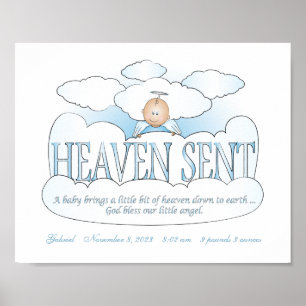Póster Heaven personalizado enviado Angel Boys Room Wall 