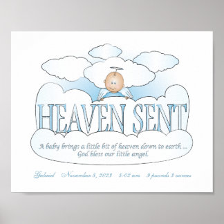 Póster Heaven personalizado enviado Angel Boys Room Wall 