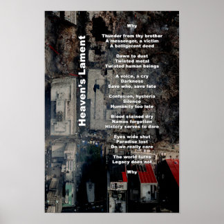 Póster Heaven's Lament (9/11 Memorial Poetic Print)