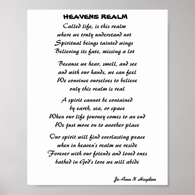 PÓSTER HEAVENS REALM POEM (Frente)