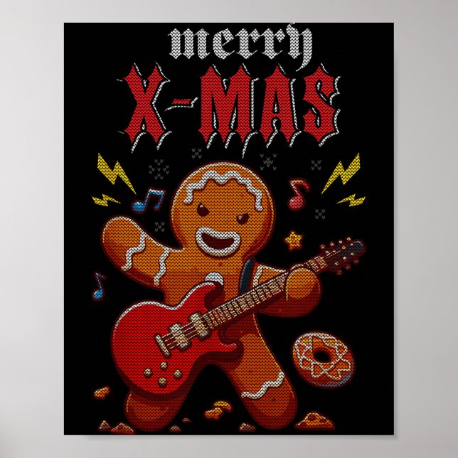 Póster Heavy Metal Christmas Sleigher Hail Santa Claus Ro (Frente)