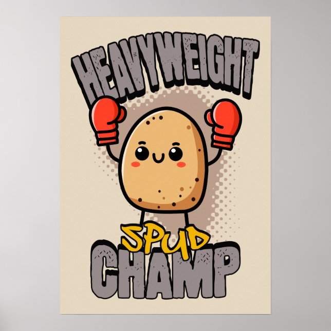 Póster Heavyweight Spud Champ Boxing Potato  (Frente)
