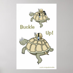 Póster ¡Hebilla de la tortuga y del caracol para arriba!
